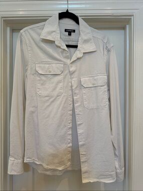 Express White Men’s Lightweight Shirt Jacket